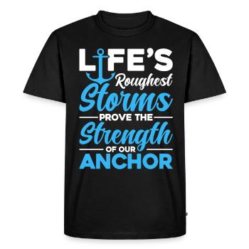 Les stroms les plus rudes de la vie prouvent la force - T-shirt Premium bio Homme - noir - Devant - Nico (187cm)