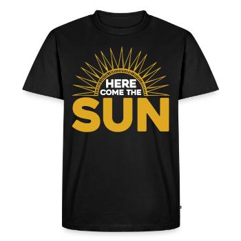 Here Come The Sun - Men's Premium Organic T-Shirt - black - Front - Nico (187cm)