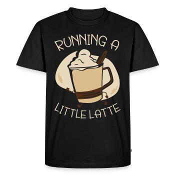 Fonctionne un peu de caféine de buveur de café au lait - T-shirt Premium bio Homme - noir - Devant - Nico (187cm)