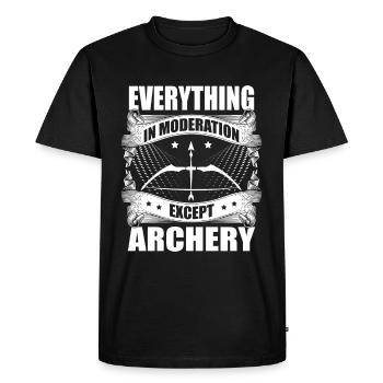 Everything in moderation, except archers - Men's Premium Organic T-Shirt - black - Front - Nico (187cm)
