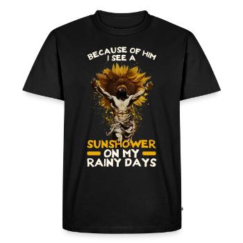 Jésus Positive Inspirante Foi chrétienne Sunfl - T-shirt Premium bio Homme - noir - Devant - Nico (187cm)