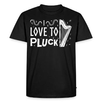 I Love To Pluck Funny Harpist Humor Orchestra Musi - Men's Premium Organic T-Shirt - black - Front - Nico (187cm)