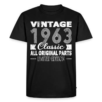 60th Birthday Vintage 1963 Classic 1963 - Men's Premium Organic T-Shirt - black - Front - Nico (187cm)