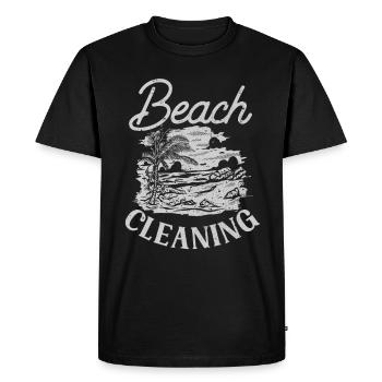 Nettoyage de plage Nettoyage de plage Plages - T-shirt Premium bio Homme - noir - Devant - Nico (187cm)
