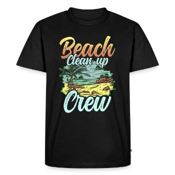 Équipe de nettoyage de plage Nettoyage de plage Plage - T-shirt Premium bio Homme - noir - Devant - Nico (187cm)