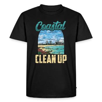 Coastal Cleanup Beach Clean Up Beach - Men's Premium Organic T-Shirt - black - Front - Nico (187cm)