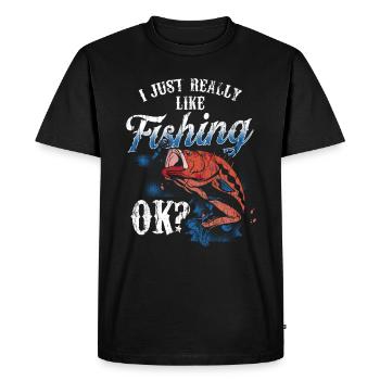 J’aime beaucoup pêcher pêcheur pêcheur pêche - T-shirt Premium bio Homme - noir - Devant - Nico (187cm)