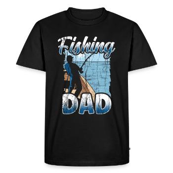 Fishing Papa Fishing Fisherman Angler Angel - Men's Premium Organic T-Shirt - black - Front - Nico (187cm)