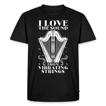 Cordes vibrantes Harpiste Humour pour Harpiste Mu - T-shirt Premium bio Homme - noir - Devant - Nico (187cm)