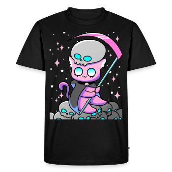 Kawaii Pastel Goth Anime Tarot Card Death Cute Wit - Men's Premium Organic T-Shirt - black - Front - Nico (187cm)