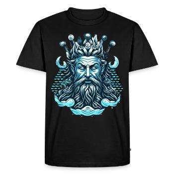 Poséidon Dieu grec Grèce Mythologie - T-shirt Premium bio Homme - noir - Devant - Nico (187cm)