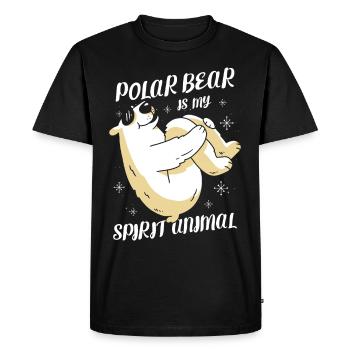L’ours polaire est mon âme Animal Ours polaire Arctique - T-shirt Premium bio Homme - noir - Devant - Nico (187cm)