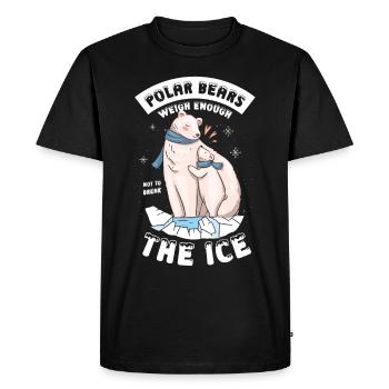 Polar bears weigh enough not to break the ice - Men's Premium Organic T-Shirt - black - Front - Nico (187cm)