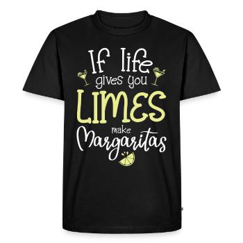 If life gives you limes, make margaritas - Men's Premium Organic T-Shirt - black - Front - Nico (187cm)