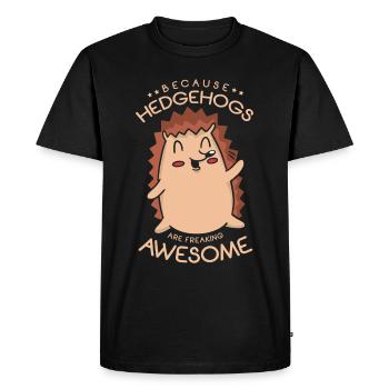 Parce que les hérissons sont incroyablement épineux - T-shirt Premium bio Homme - noir - Devant - Nico (187cm)
