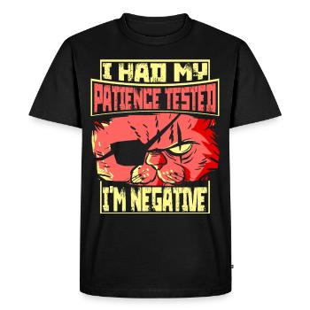 Patience Tested Negative Cat Cat Lovers - Men's Premium Organic T-Shirt - black - Front - Nico (187cm)
