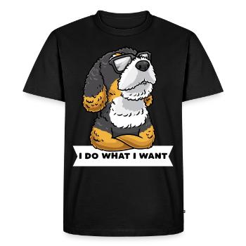 Chien Bernedoodle avec lunettes de soleil - T-shirt Premium bio Homme - noir - Devant - Nico (187cm)