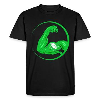Vert et sain, images de corps végétarien qui est végétalien - T-shirt Premium bio Homme - noir - Devant - Nico (187cm)