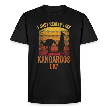J’aime beaucoup les kangourous animal kangourou - T-shirt Premium bio Homme - noir - Devant - Nico (187cm)