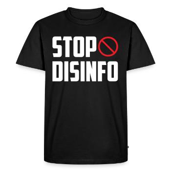 Disinfo Stop Press Law Press Freedom - Men's Premium Organic T-Shirt - black - Front - Nico (187cm)