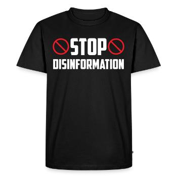 Stop disinformation Press freedom Journalism - Men's Premium Organic T-Shirt - black - Front - Nico (187cm)