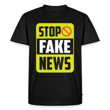 Stop fake news Press freedom Press law - Men's Premium Organic T-Shirt - black - Front - Nico (187cm)