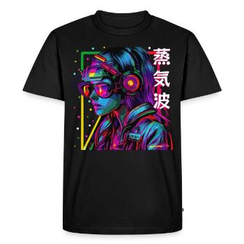 Cyberpop Girl Urban Japanese Streetwear Aesthetic - Men's Premium Organic T-Shirt - black - Front - Nico (187cm)