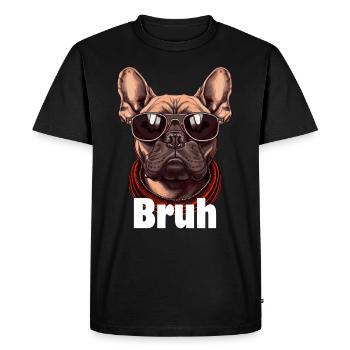 Bruh French Bulldog Funny Frenchie Dog Lover - Men's Premium Organic T-Shirt - black - Front - Nico (187cm)