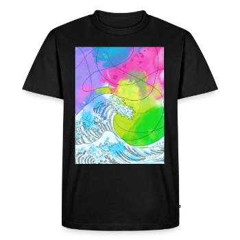 Art Academia Esthétique Grande Vague Au large de Kanagawa - T-shirt Premium bio Homme - noir - Devant - Nico (187cm)