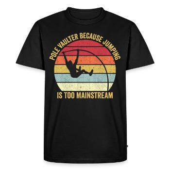 Saut à la perche amusant Saut à la perche - T-shirt Premium bio Homme - noir - Devant - Nico (187cm)
