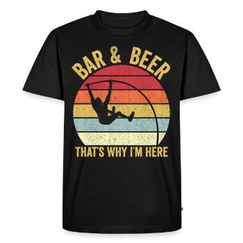 Fun Pole Vault Pole Vault Bar & Beer - Men's Premium Organic T-Shirt - black - Front - Nico (187cm)