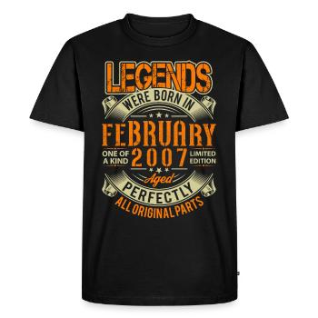 2007 February Birthday Legend - Men's Premium Organic T-Shirt - black - Front - Nico (187cm)