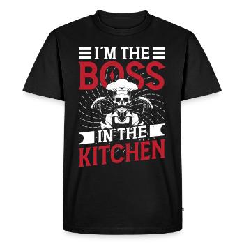 Chef Boss In The Kitchen Cooking Chef Chefs - Men's Premium Organic T-Shirt - black - Front - Nico (187cm)