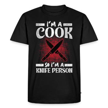 Chef at A Knife Person Cooking Chef Chefs - Men's Premium Organic T-Shirt - black - Front - Nico (187cm)