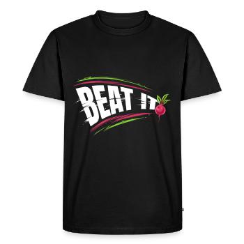 Battez-le en plantant et en mangeant des betteraves - Devenez végétalien - T-shirt Premium bio Homme - noir - Devant - Nico (187cm)
