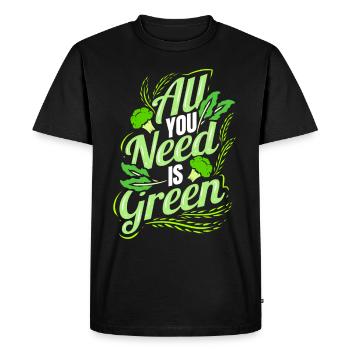 Tout ce dont vous avez besoin est vert - Devenez végétalien - T-shirt Premium bio Homme - noir - Devant - Nico (187cm)