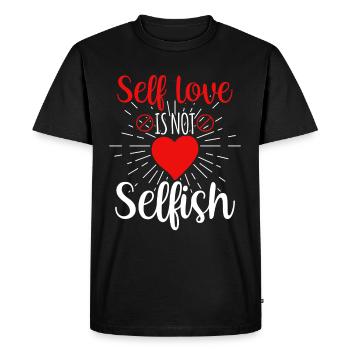 Self-love is not selfish Love Selfish - Men's Premium Organic T-Shirt - black - Front - Nico (187cm)