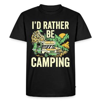 I would rather camp camper camping camp - Men's Premium Organic T-Shirt - black - Front - Nico (187cm)