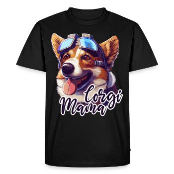 Cute Corgi Mama Dog Mom Sci-Fi Futuristic - Men's Premium Organic T-Shirt - black - Front - Nico (187cm)