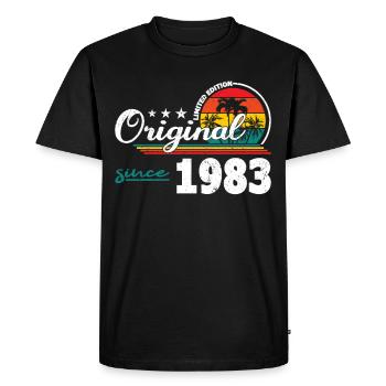40th Birthday Vintage 1983 Original Since 1983 - Men's Premium Organic T-Shirt - black - Front - Nico (187cm)