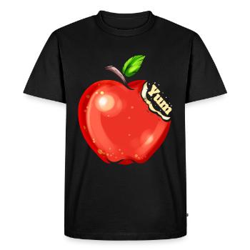 Les pommes sont savoureuses - Yum dit que le végétarien et - T-shirt Premium bio Homme - noir - Devant - Nico (187cm)