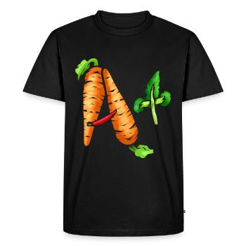 Les légumes vous procureront un A Plus si vous êtes - T-shirt Premium bio Homme - noir - Devant - Nico (187cm)