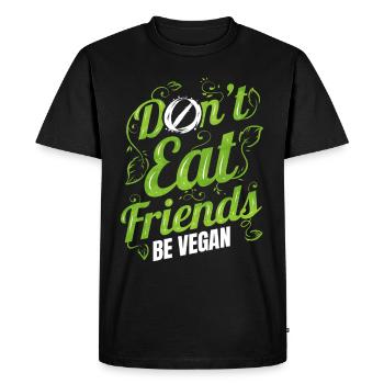 Ne mangez pas d’animaux d’amis - Soyez végétalien - T-shirt Premium bio Homme - noir - Devant - Nico (187cm)