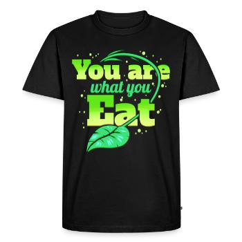 Vous êtes ce que vous mangez, les légumes végétariens deviennent végétaliens - T-shirt Premium bio Homme - noir - Devant - Nico (187cm)
