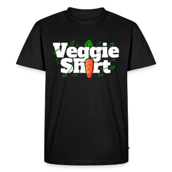 C’est mon t-shirt végétarien - Carotte végétarien - Go - T-shirt Premium bio Homme - noir - Devant - Nico (187cm)