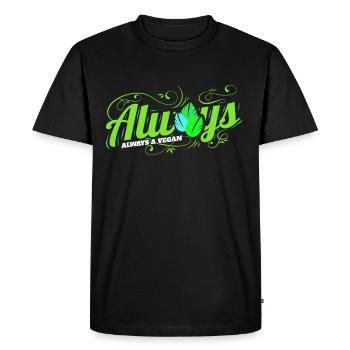 Toujours végétalien - Végétarien et végétalien - T-shirt Premium bio Homme - noir - Devant - Nico (187cm)