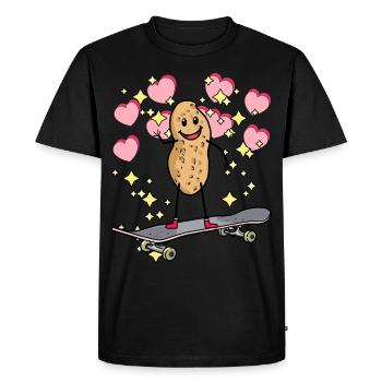 Copieux patineur d’arachide aux arachides pour les cœurs d’enfants - T-shirt Premium bio Homme - noir - Devant - Nico (187cm)