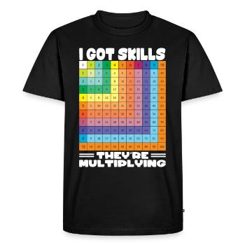 Cadeau de professeur de mathématiques - T-shirt de mathématiques - T-shirt Premium bio Homme - noir - Devant - Nico (187cm)