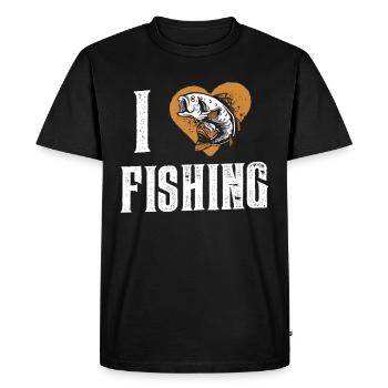 J’aime pêcher pêche pêche pêcheurs pêcheurs - T-shirt Premium bio Homme - noir - Devant - Nico (187cm)