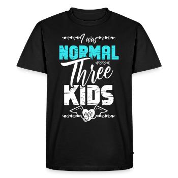J’étais normal pour une mère il y a trois enfants - T-shirt Premium bio Homme - noir - Devant - Nico (187cm)